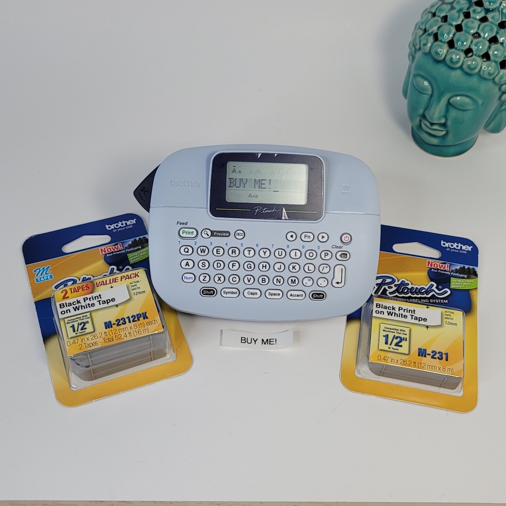Brother light blue Label Printer with White Label Tape